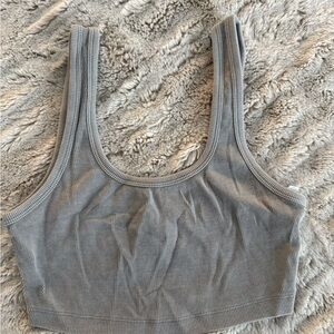 Zara Gray Ribbed Sports Bra
